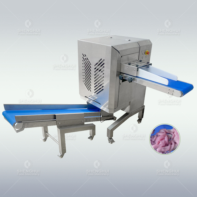 Automatic frozen meat cutting machine shredded meat equipment conveyor meat slicing machine