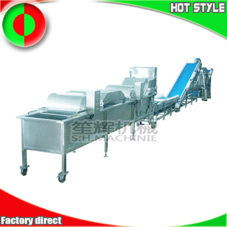 Customizable Chinese herbal leaf vegetable fruit cutting, washing and dehydrating processing line